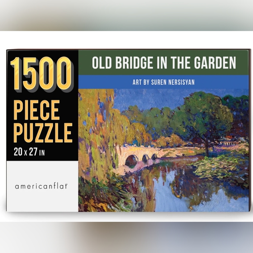 New PUZZLE OLD BRIDGE IN THE GARDEN 1500 Pieces Factory Sealed